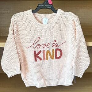 ✨$15✨NWT•Modern Moments•”Love is Kind” Sweater | Peach Blush | 18M
